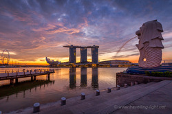 Singapore Skyline  at Sunrise