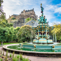 Ross Fountain and Edinburgh Castle